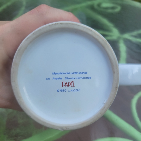 1984 OLYMPICS GAMES RINGS LOGO CERAMIC COFFEE MUG CUP RED WHITE BLUE Papel - Picture 2 of 2